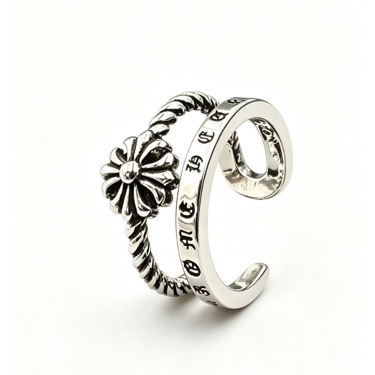Chrome Hearts Silver Flower Ring